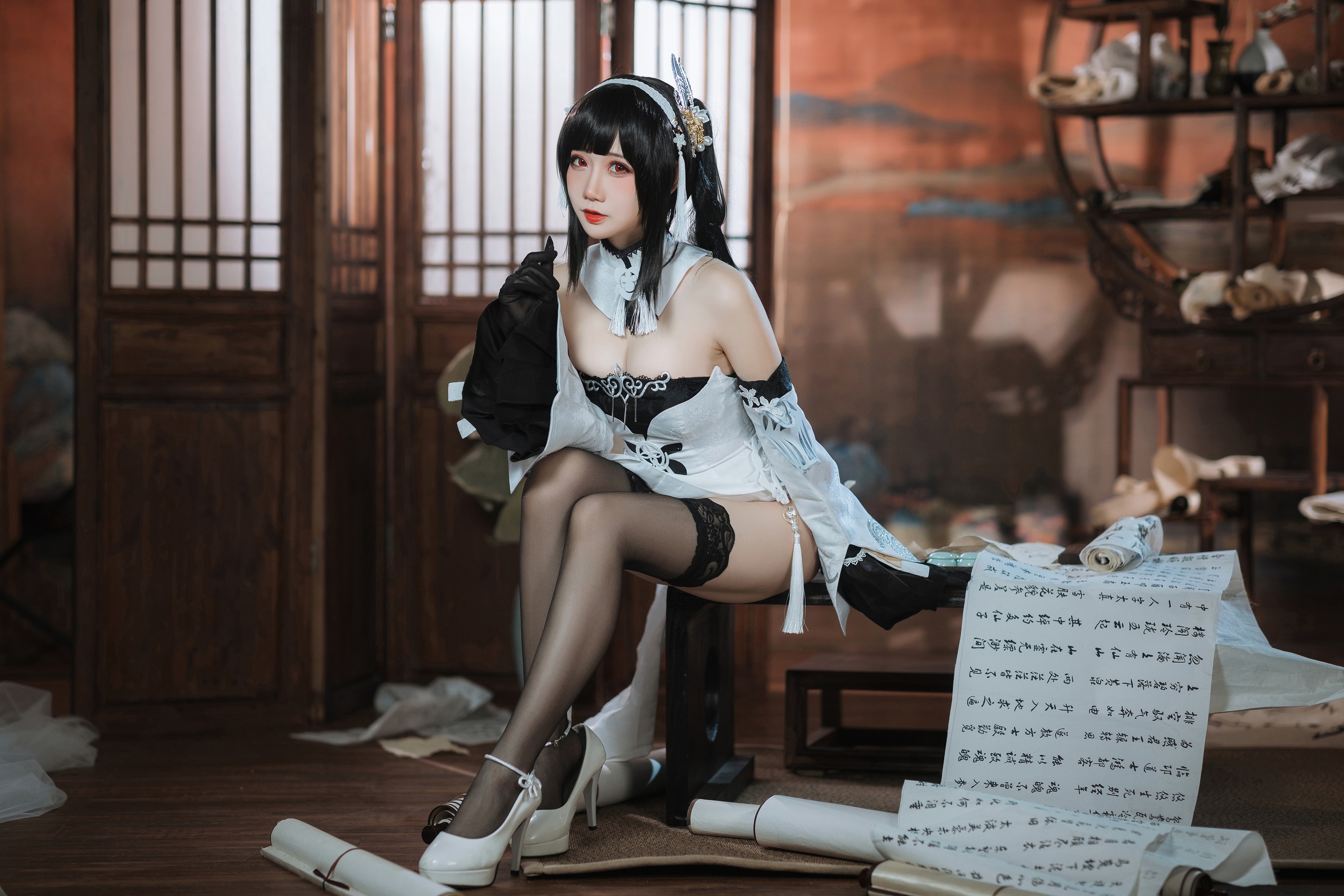 图片[1]-焖焖碳 – NO.028 碧蓝航线 鎮海 白黑礼服[23P]-XikXak
